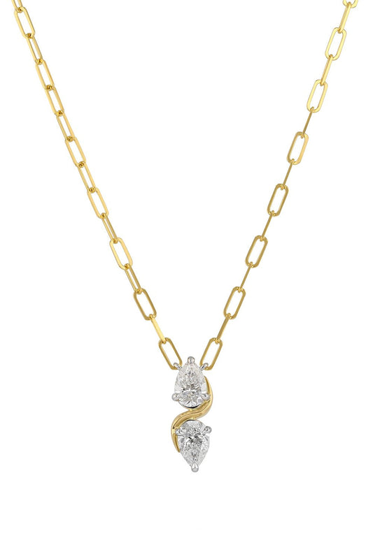 PHILLIPS HOUSE-One of One Double Diamond Cuddle Necklace-YELLOW GOLD