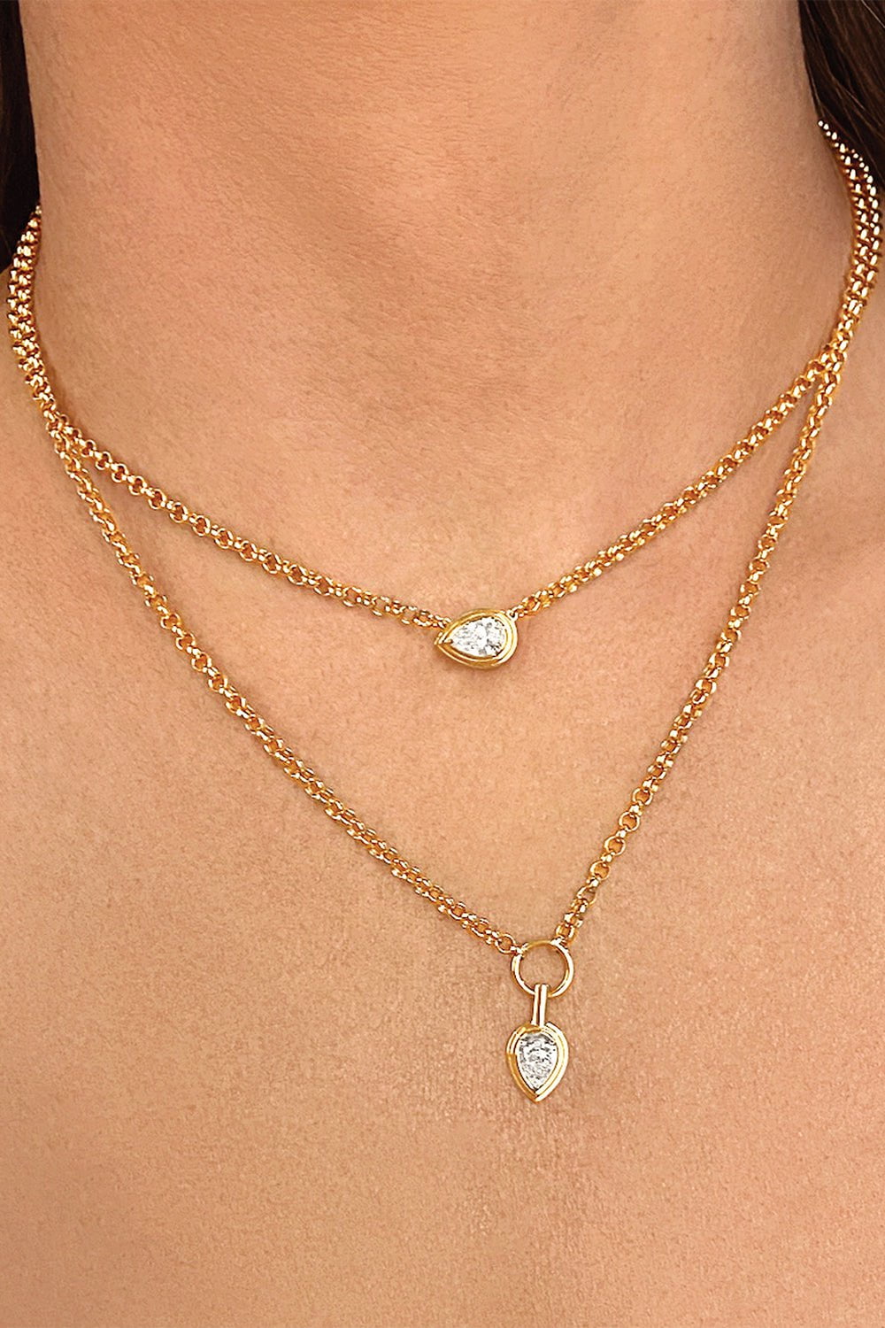 PHILLIPS HOUSE-One of One East-West Pear Necklace-YELLOW GOLD