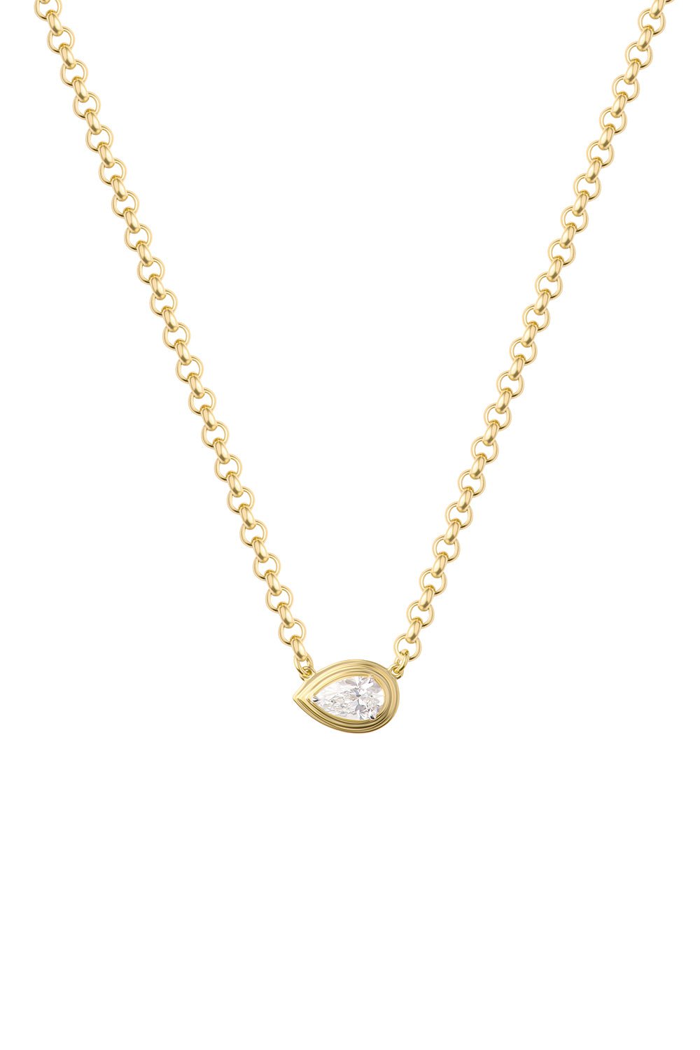 PHILLIPS HOUSE-One of One East-West Pear Necklace-YELLOW GOLD