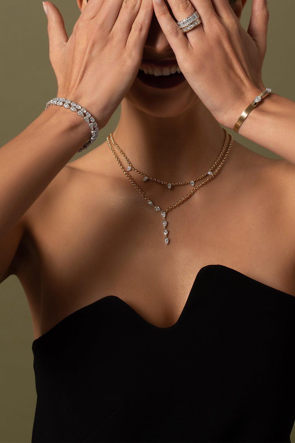 PHILLIPS HOUSE-Pear Y-Drop Necklace-YELLOW GOLD