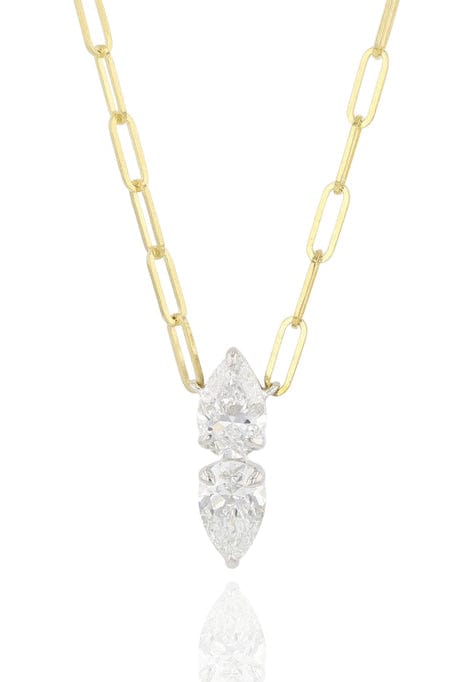 PHILLIPS HOUSE-Platinum Diamond Double Pear Necklace-YELLOW GOLD