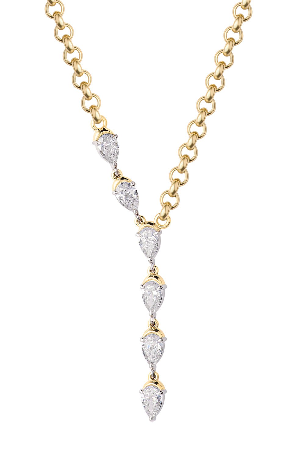 PHILLIPS HOUSE-Pear Y-Drop Necklace-YELLOW GOLD