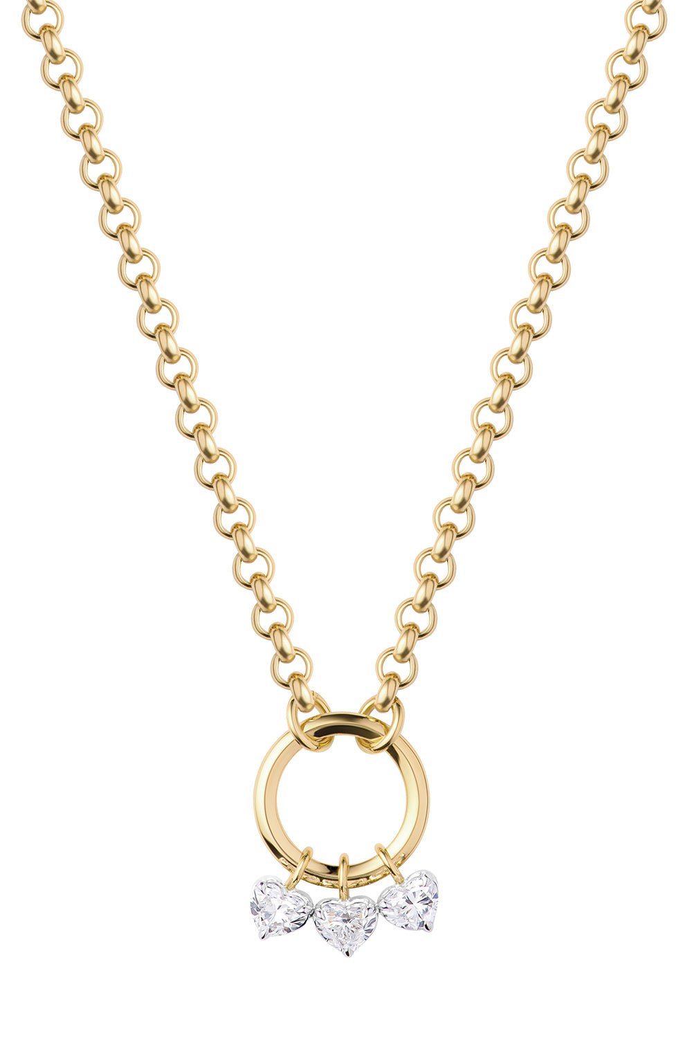 PHILLIPS HOUSE-Triple Heart Necklace-YELLOW GOLD