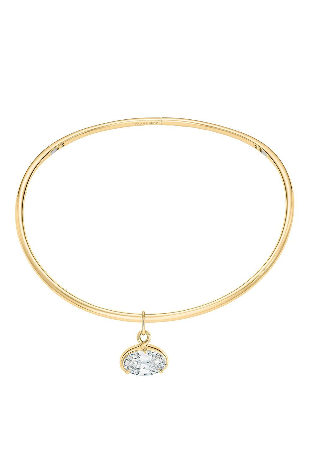 Oval Diamond Twist Necklace-YELLOW GOLD-JEWELRYFINE JEWELPENDANT-PHILLIPS HOUSE