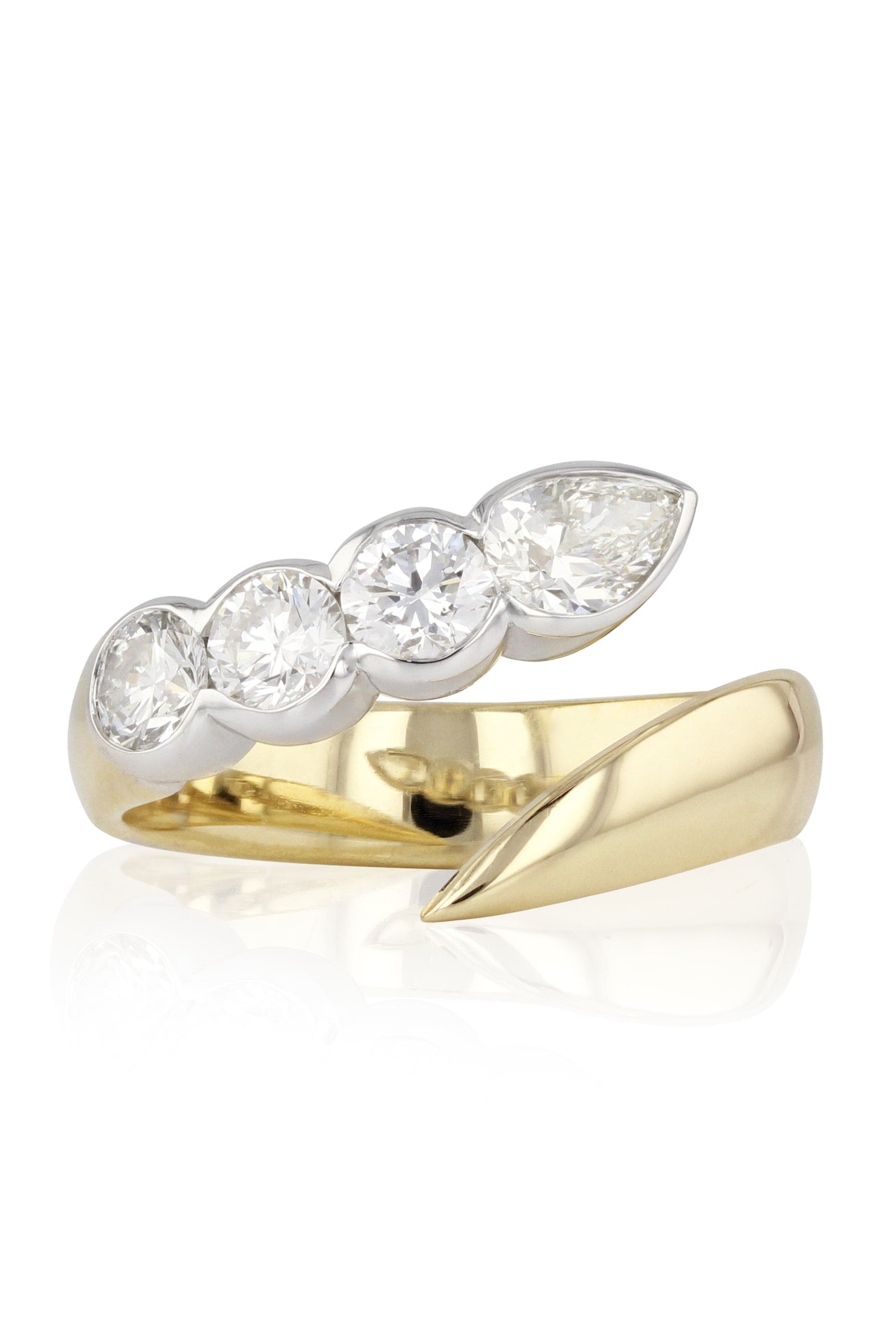PHILLIPS HOUSE-Diamond Cuddle Crescent Ring-YELLOW GOLD
