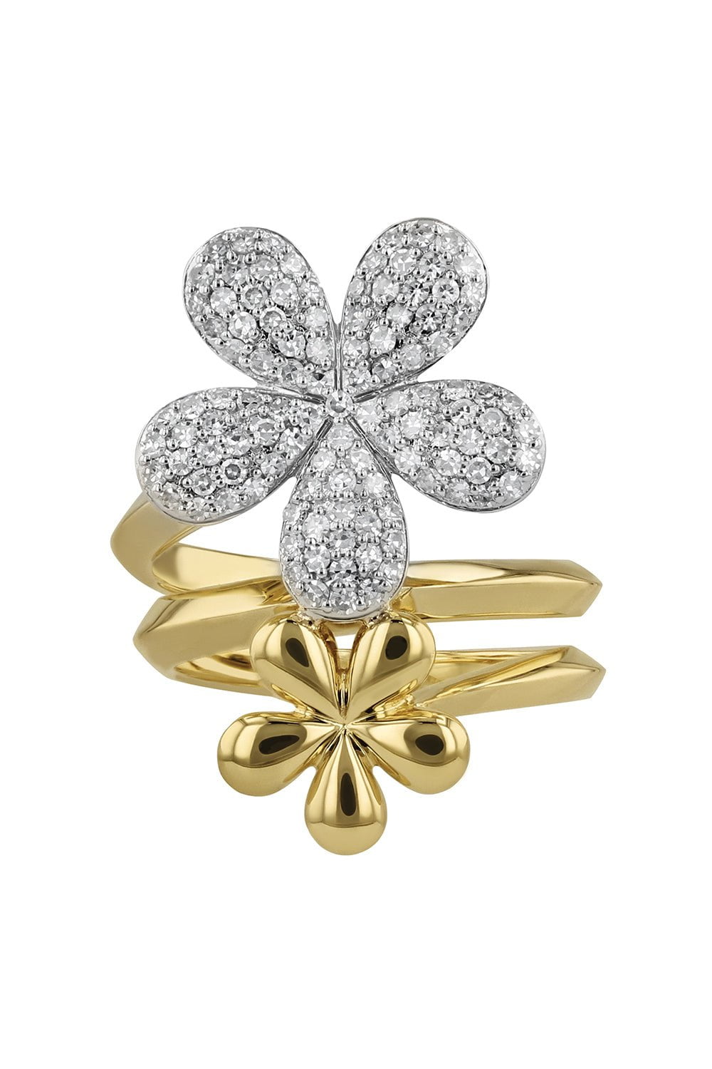 PHILLIPS HOUSE-Forget-Me-Not Large Double Flower Ring-YELLOW GOLD