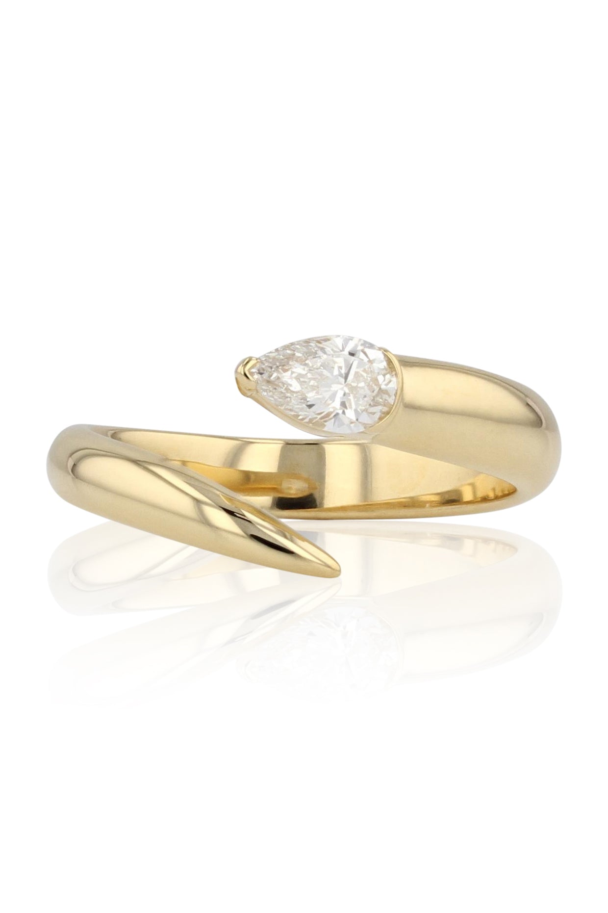 PHILLIPS HOUSE-Single Wrap Pear Tip to Tail Ring-YELLOW GOLD