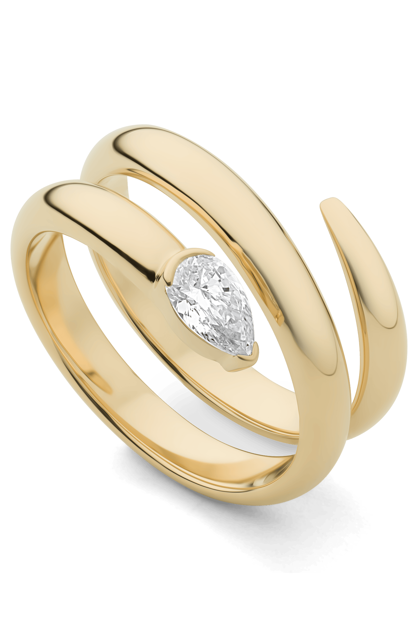 PHILLIPS HOUSE-Triple Wrap Pear Ring-YELLOW GOLD