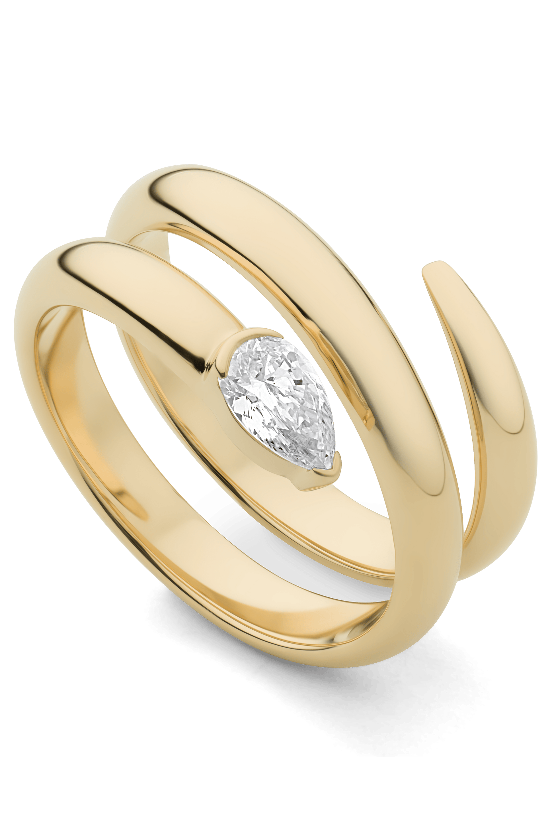 PHILLIPS HOUSE-Triple Wrap Pear Ring-YELLOW GOLD