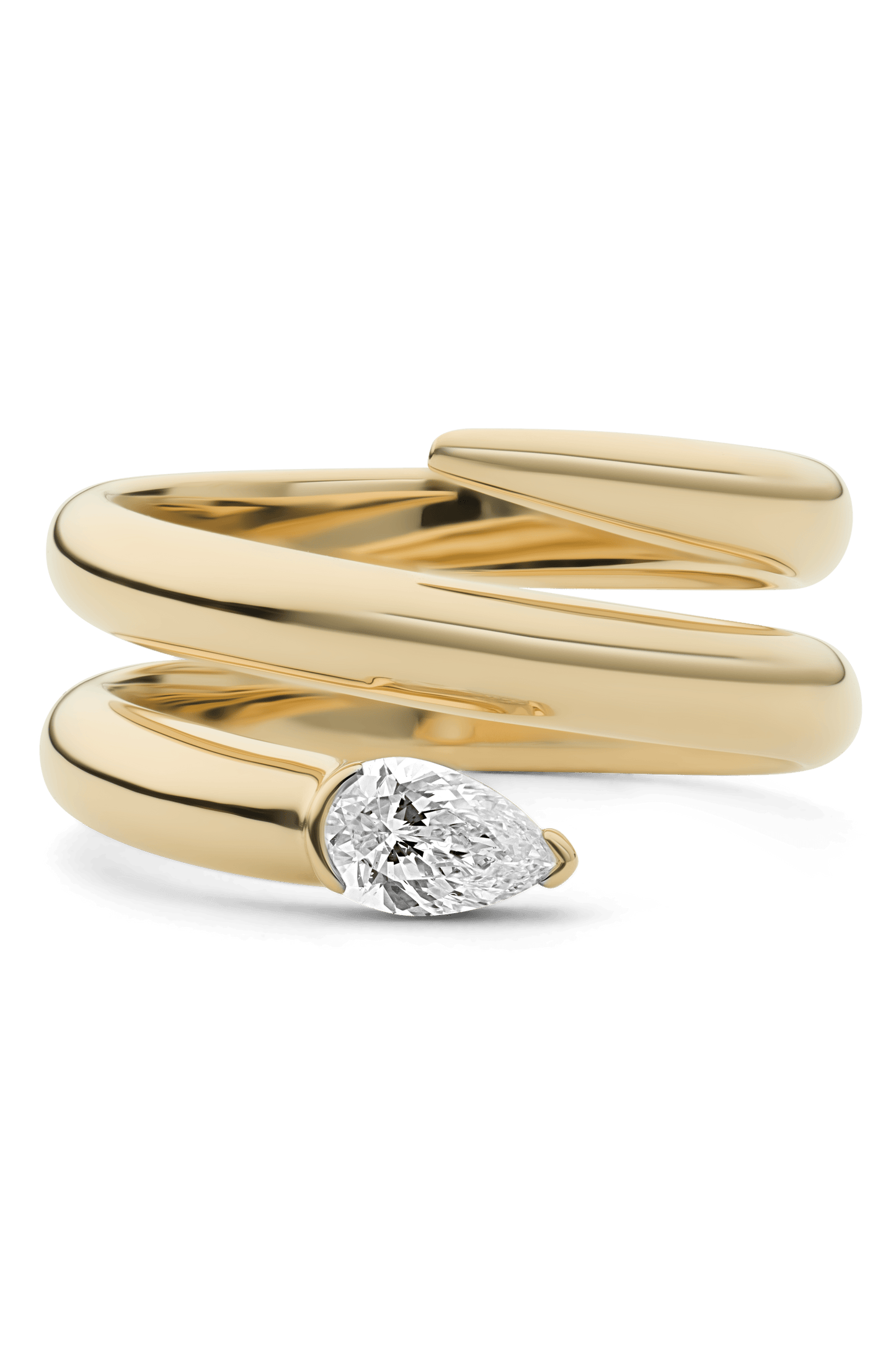 PHILLIPS HOUSE-Triple Wrap Pear Ring-YELLOW GOLD
