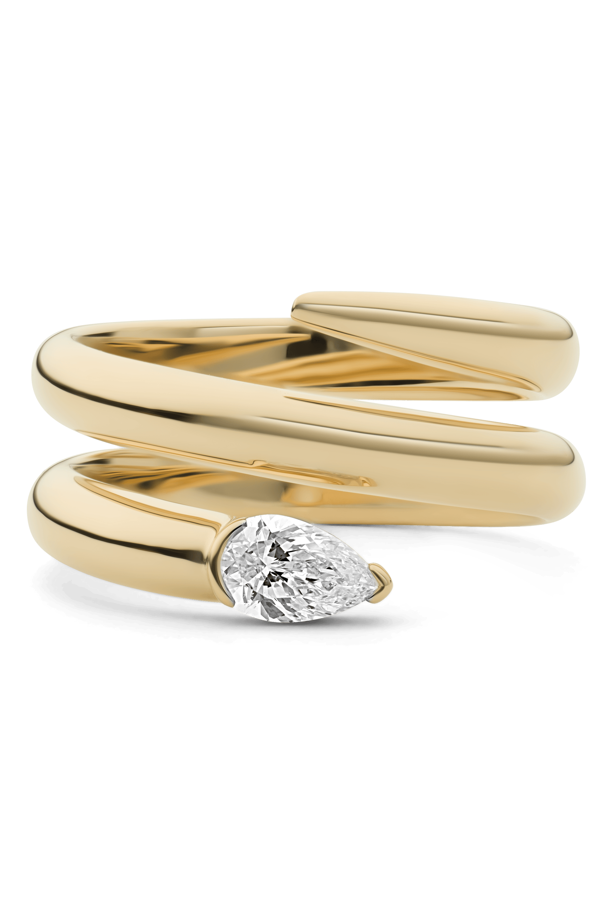PHILLIPS HOUSE-Triple Wrap Pear Ring-YELLOW GOLD