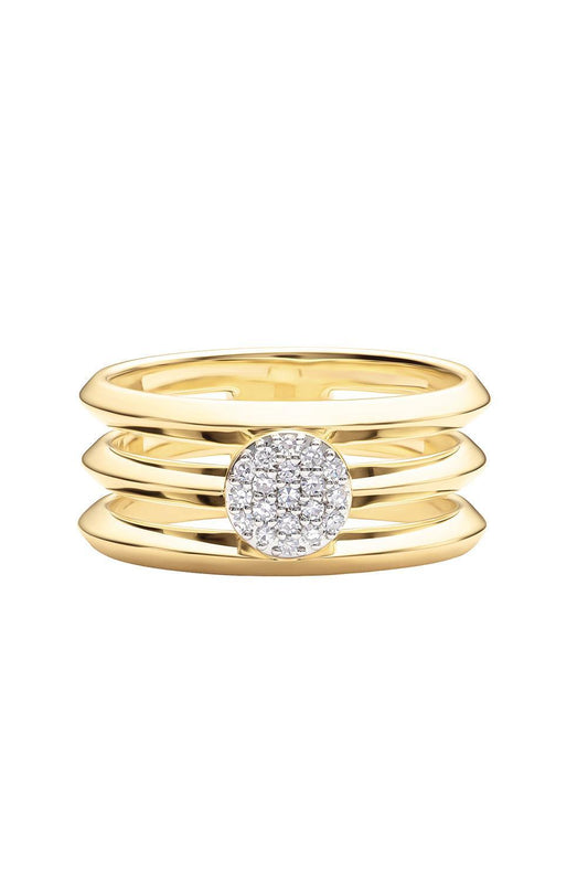 Diamond Infinity Triple Layer Knife Edge Ring-YELLOW GOLD-6.5-JEWELRYFINE JEWELRING-PHILLIPS HOUSE