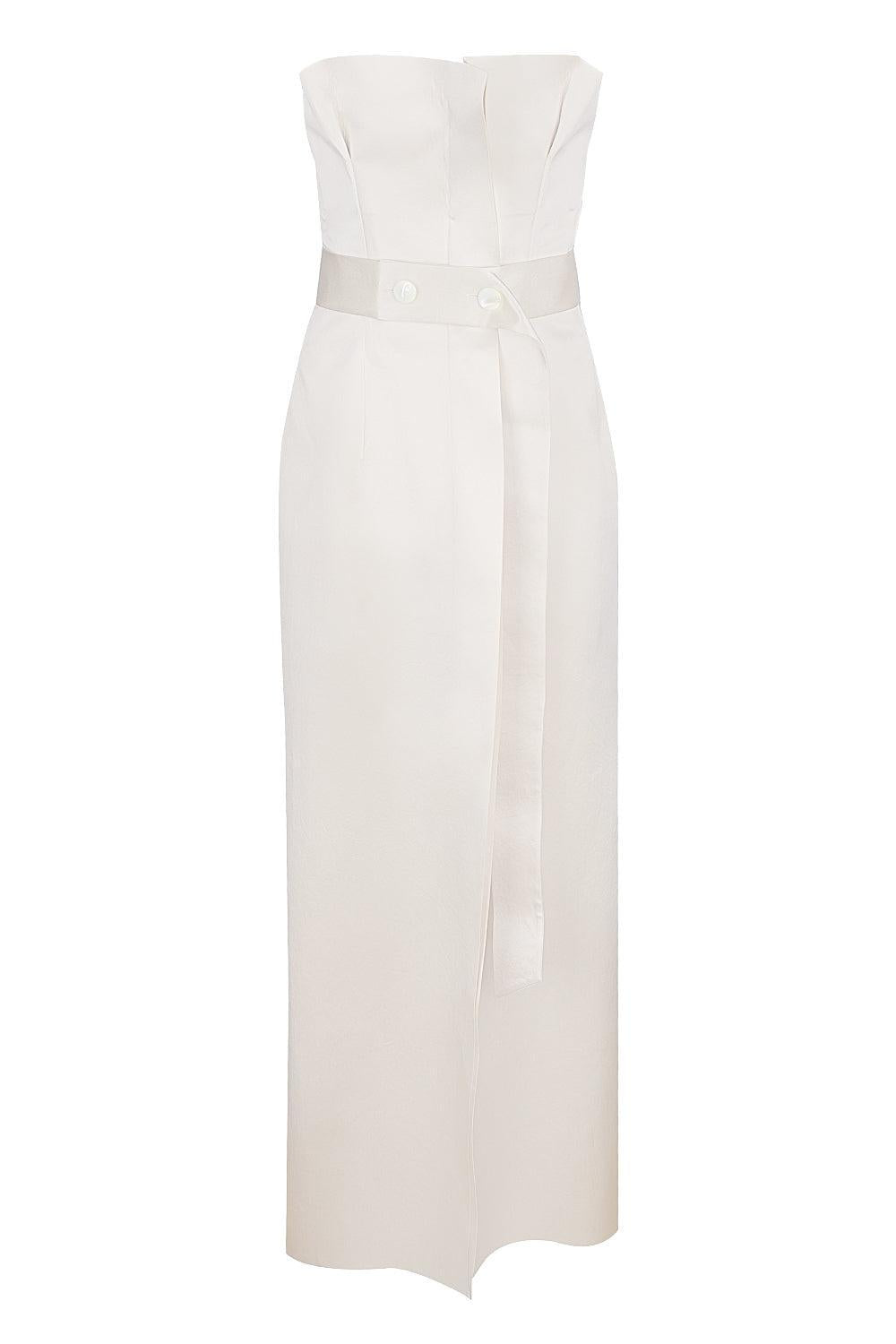 Strapless Midi Dress-IVORY-40-CLOTHINGDRESSCOCKTAIL-PHILOSOPHY