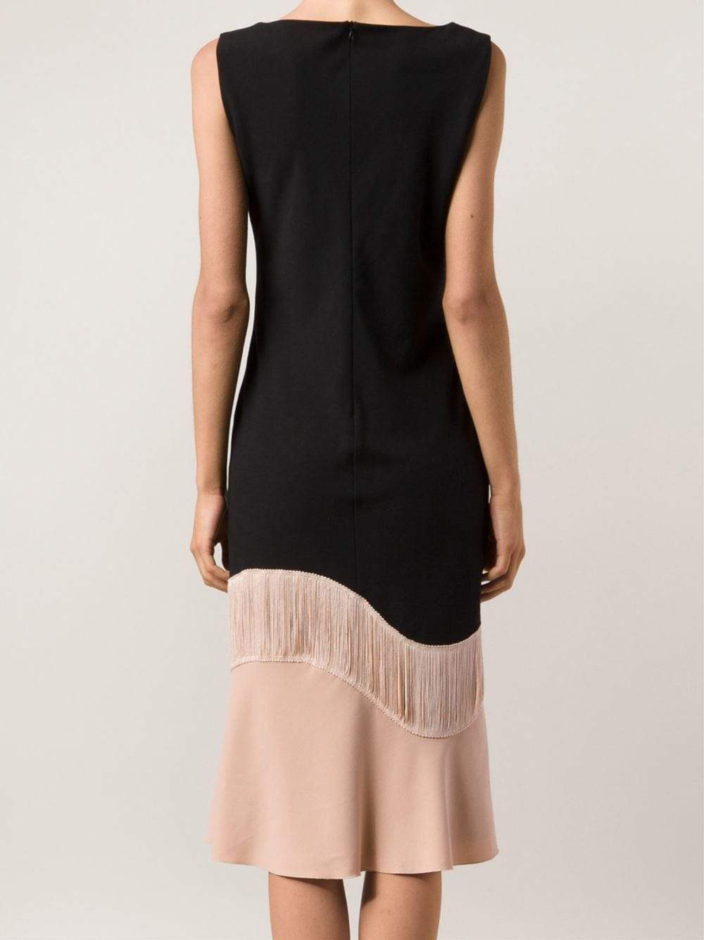 PHILOSOPHY-Two Tone Dress With Wave Fringe-