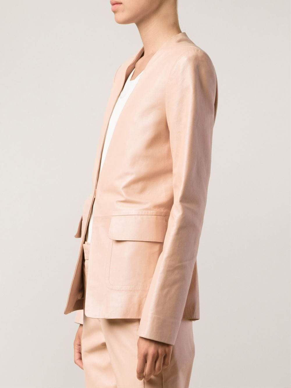 PHILOSOPHY-Leather Jacket With Rose Gold-
