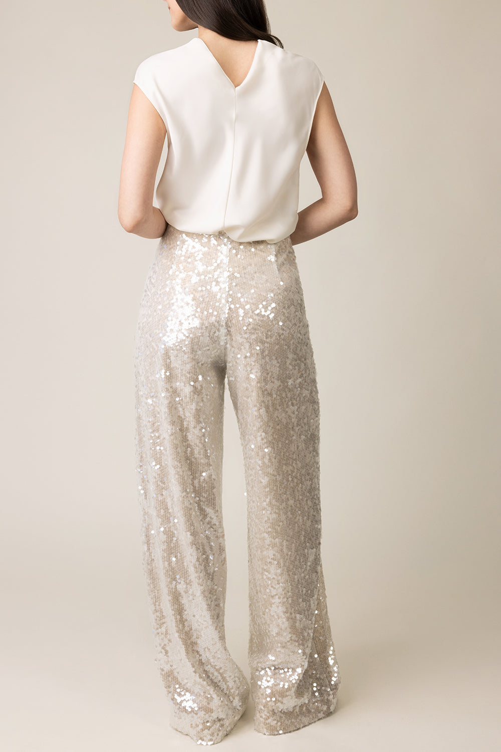 Wide Leg Sequin Pants-IVORY-38-CLOTHINGPANTWIDE LEG-PHILOSOPHY