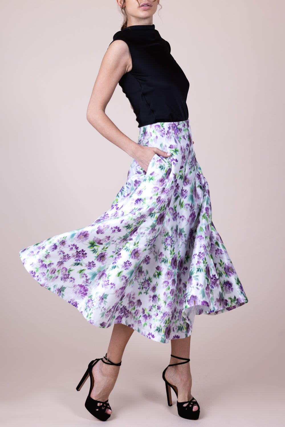 PHILOSOPHY-Floral Midi Skirt-