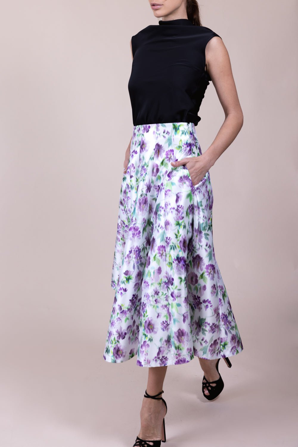 PHILOSOPHY-Floral Midi Skirt-