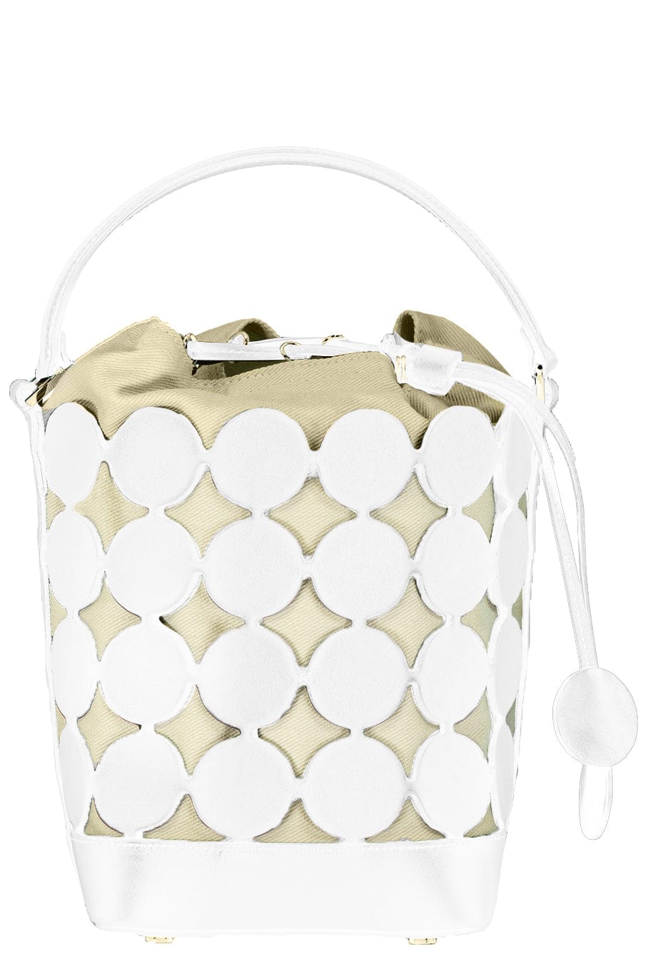 PIERRE HARDY-Bulles Bucket Bag -White-WHT/SAND