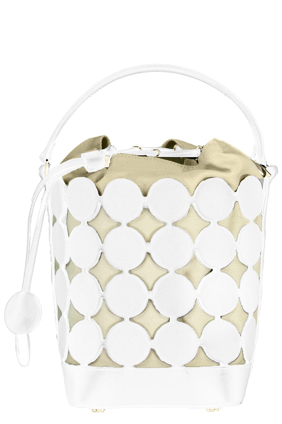 PIERRE HARDY-Bulles Bucket Bag -White-WHT/SAND
