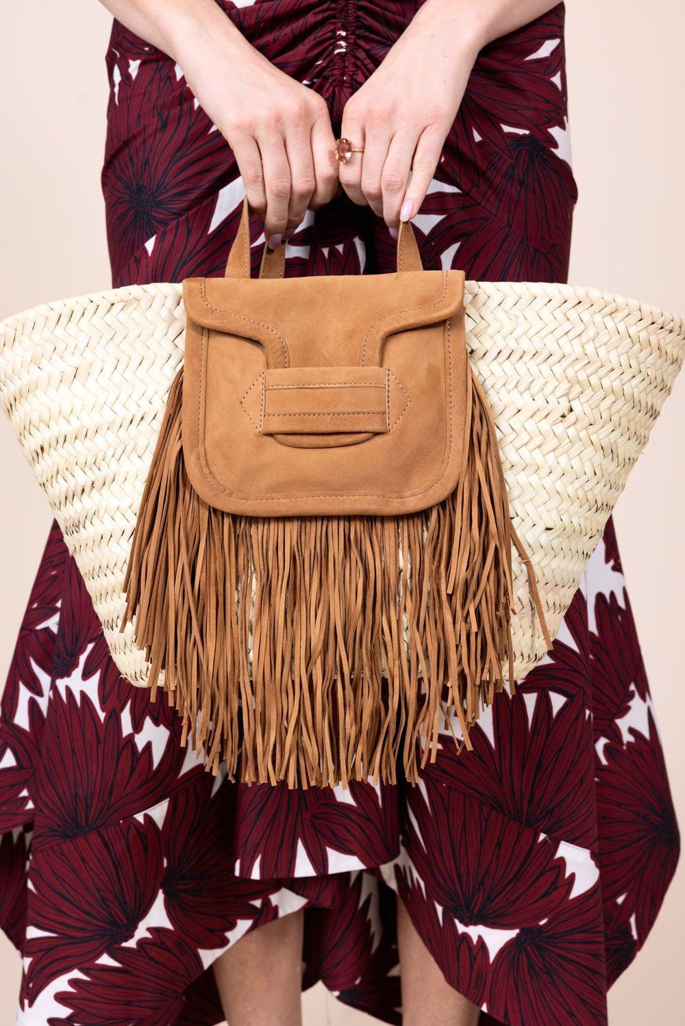 PIERRE HARDY-Large Fringe Tote-NAT/CAM