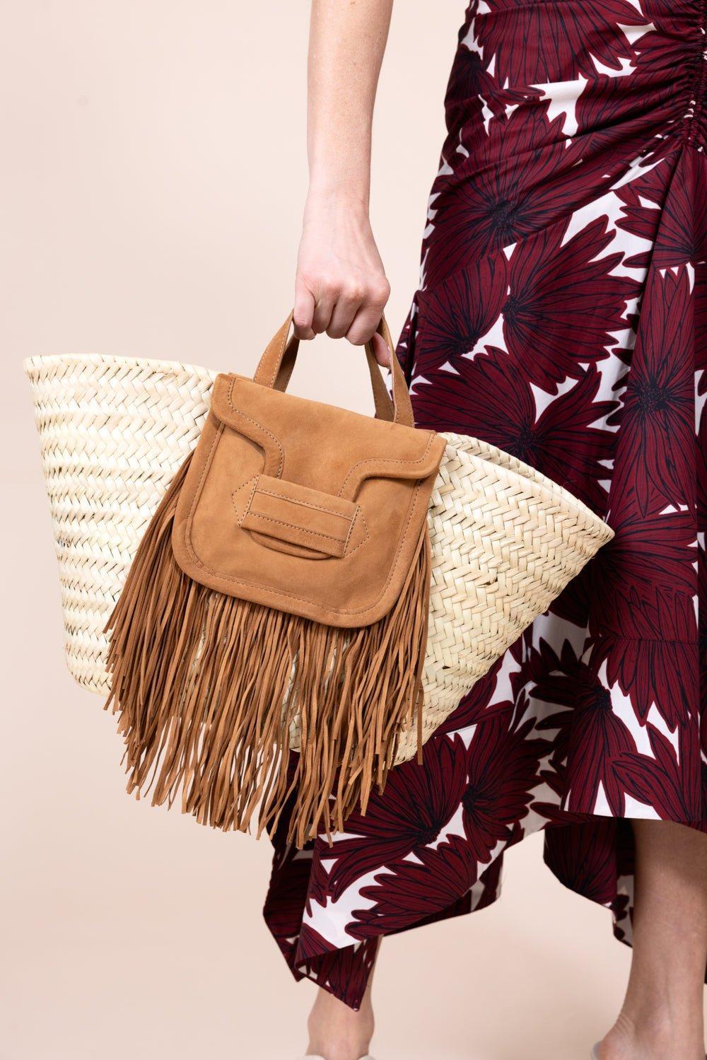 PIERRE HARDY-Large Fringe Tote-NAT/CAM