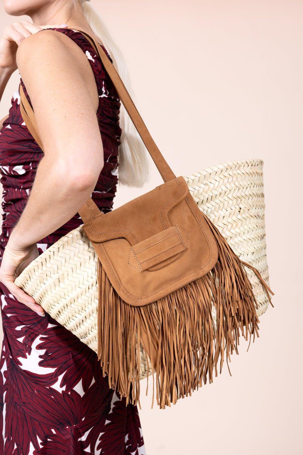 PIERRE HARDY-Large Fringe Tote-NAT/CAM