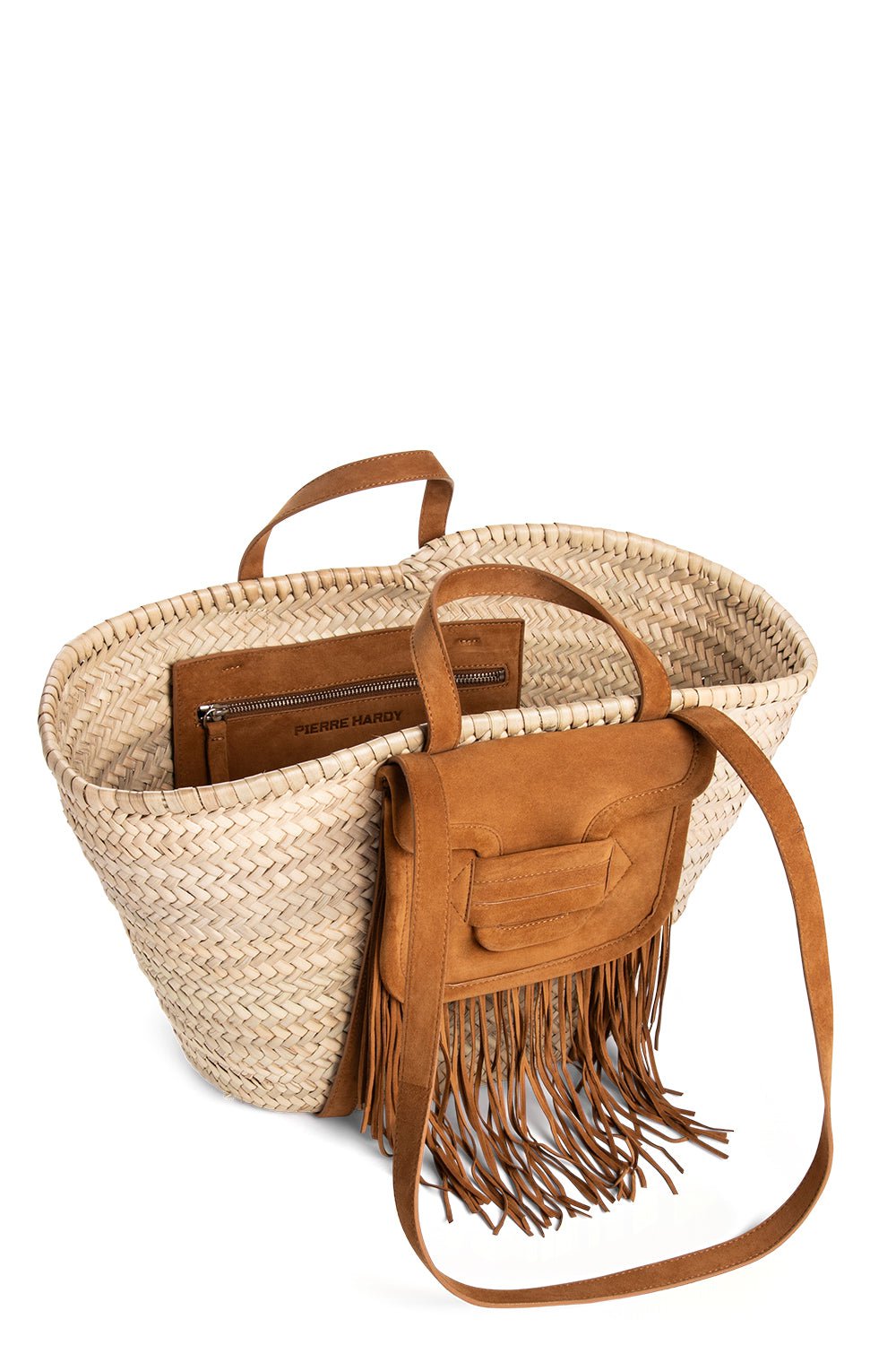 PIERRE HARDY-Large Fringe Tote-NAT/CAM