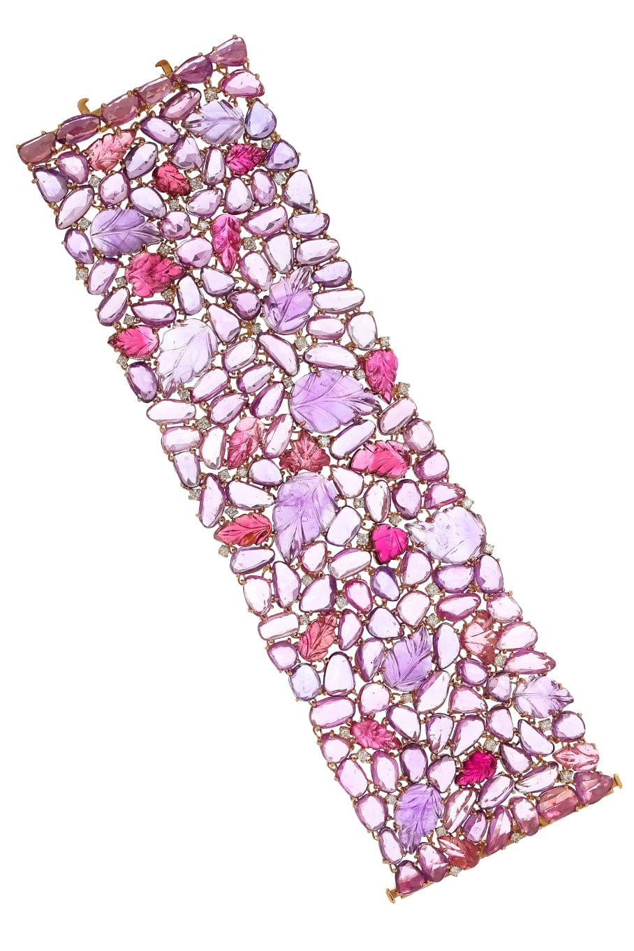PIRANESI-Amethyst Tourmaline and Sapphire Wide Bracelet-ROSE GOLD