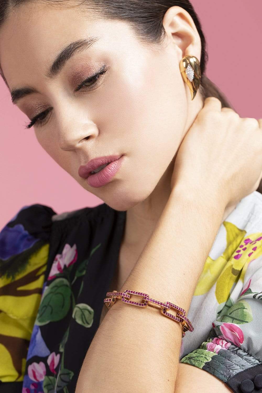 PIRANESI-Pink Sapphire Bracelet-ROSE GOLD