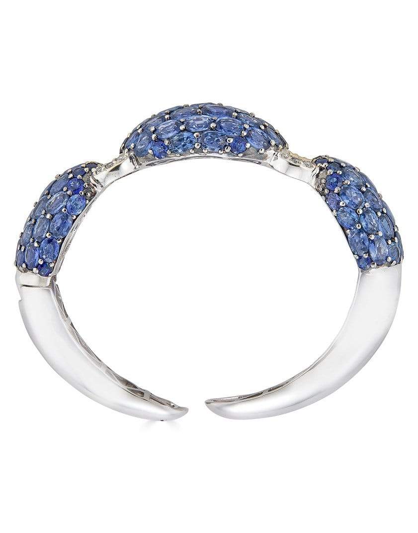 PIRANESI-Oval Blue Sapphire Bracelet-WHITE GOLD