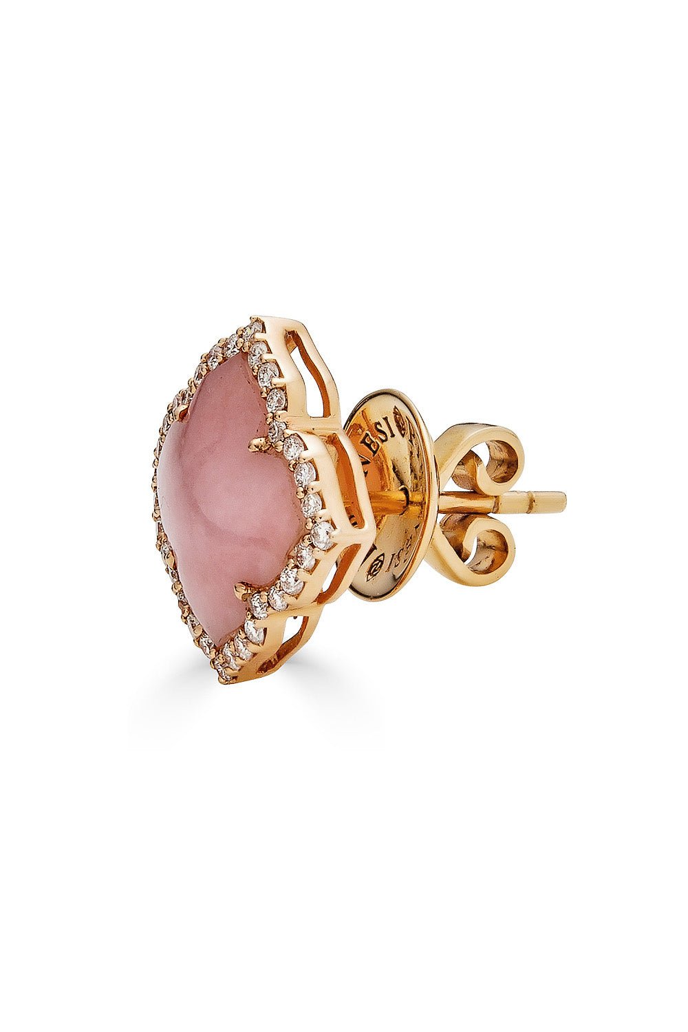PIRANESI-Carved Opal Stud Earrings-ROSE GOLD
