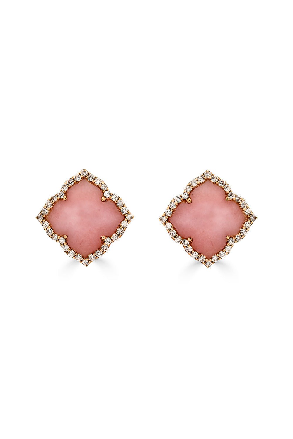 PIRANESI-Carved Opal Stud Earrings-ROSE GOLD