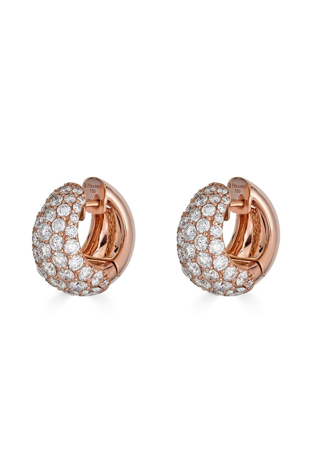 PIRANESI-Dome Huggie Earrings-ROSE GOLD