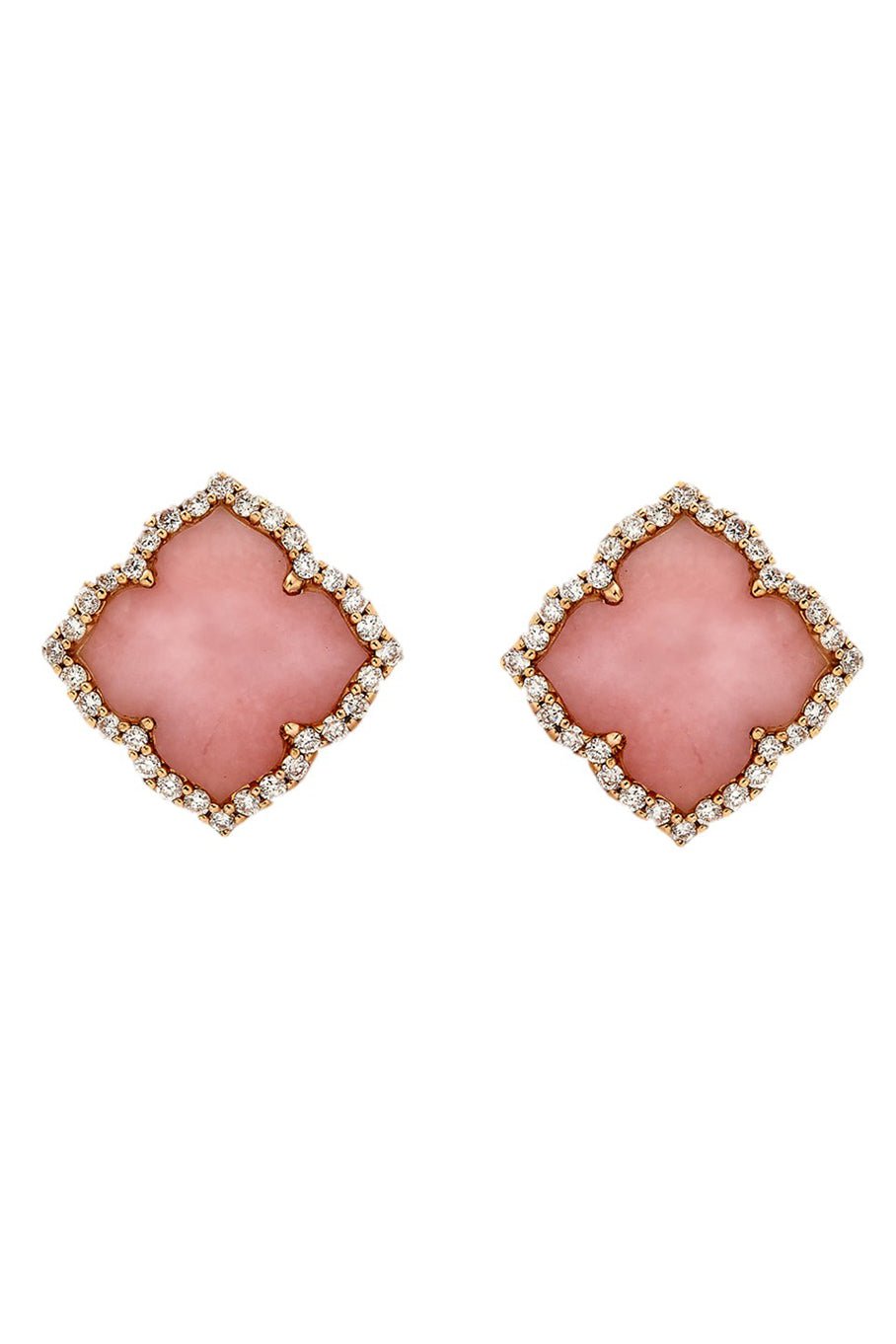 PIRANESI-Large Carved Opal Diamond Earrings-ROSE GOLD