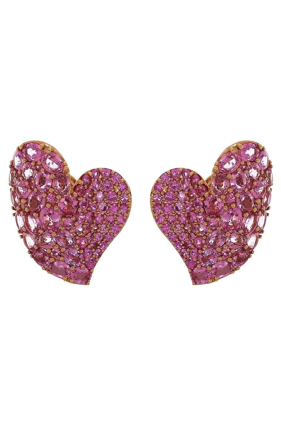 PIRANESI-Large Heart Wave Earrings-ROSE GOLD