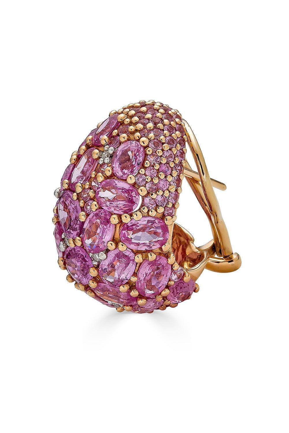 PIRANESI-Mosaique Button Earrings-ROSE GOLD