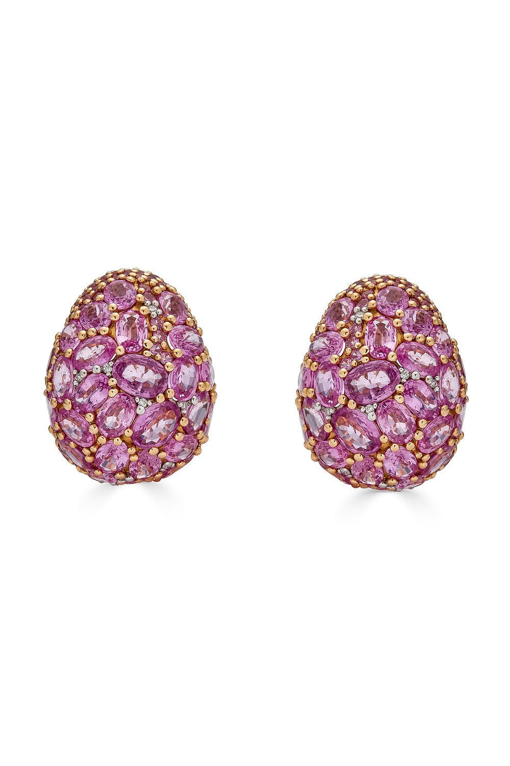 PIRANESI-Mosaique Button Earrings-ROSE GOLD