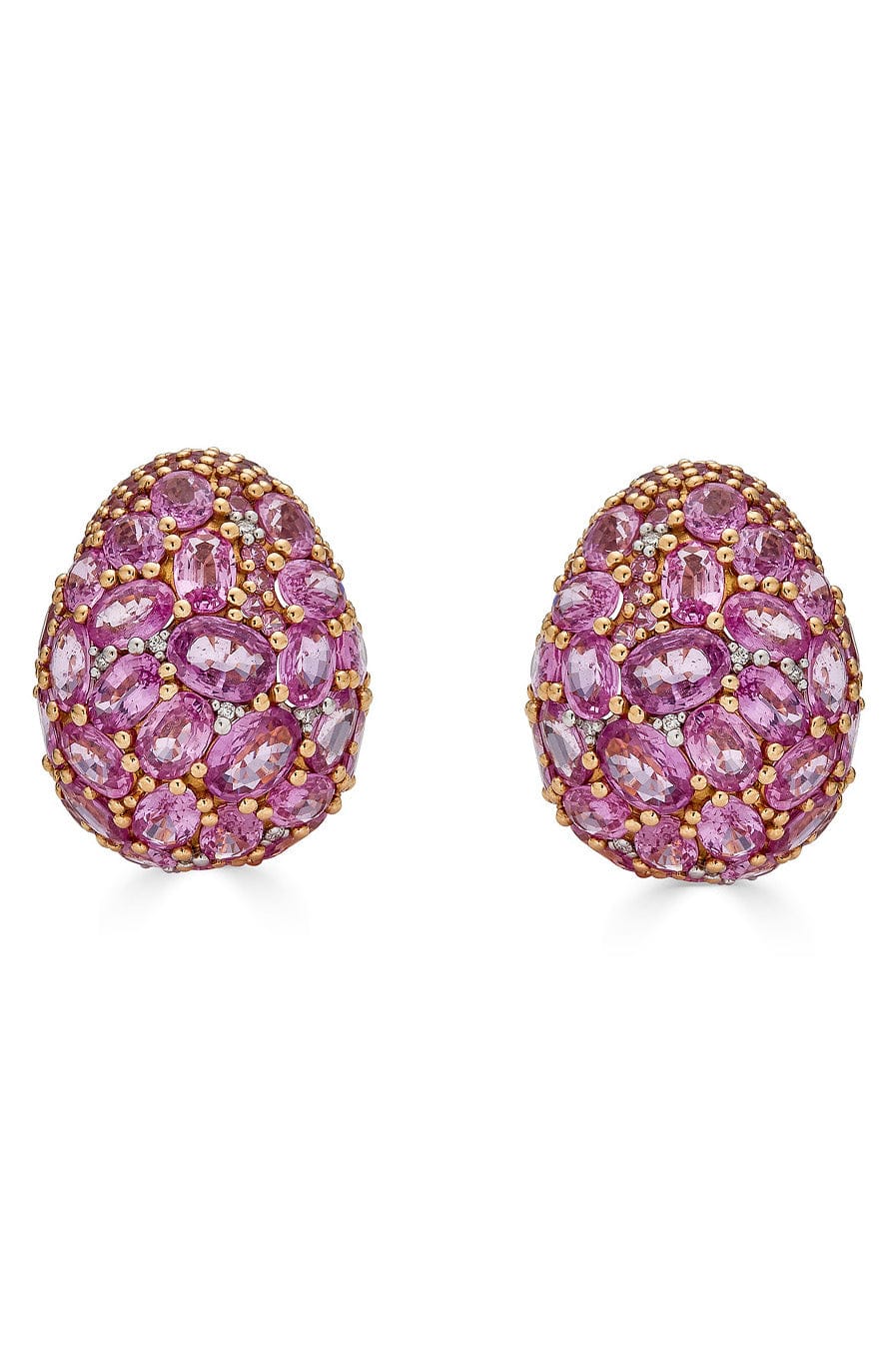 PIRANESI-Pink Sapphire Dome Earrings-ROSE GOLD