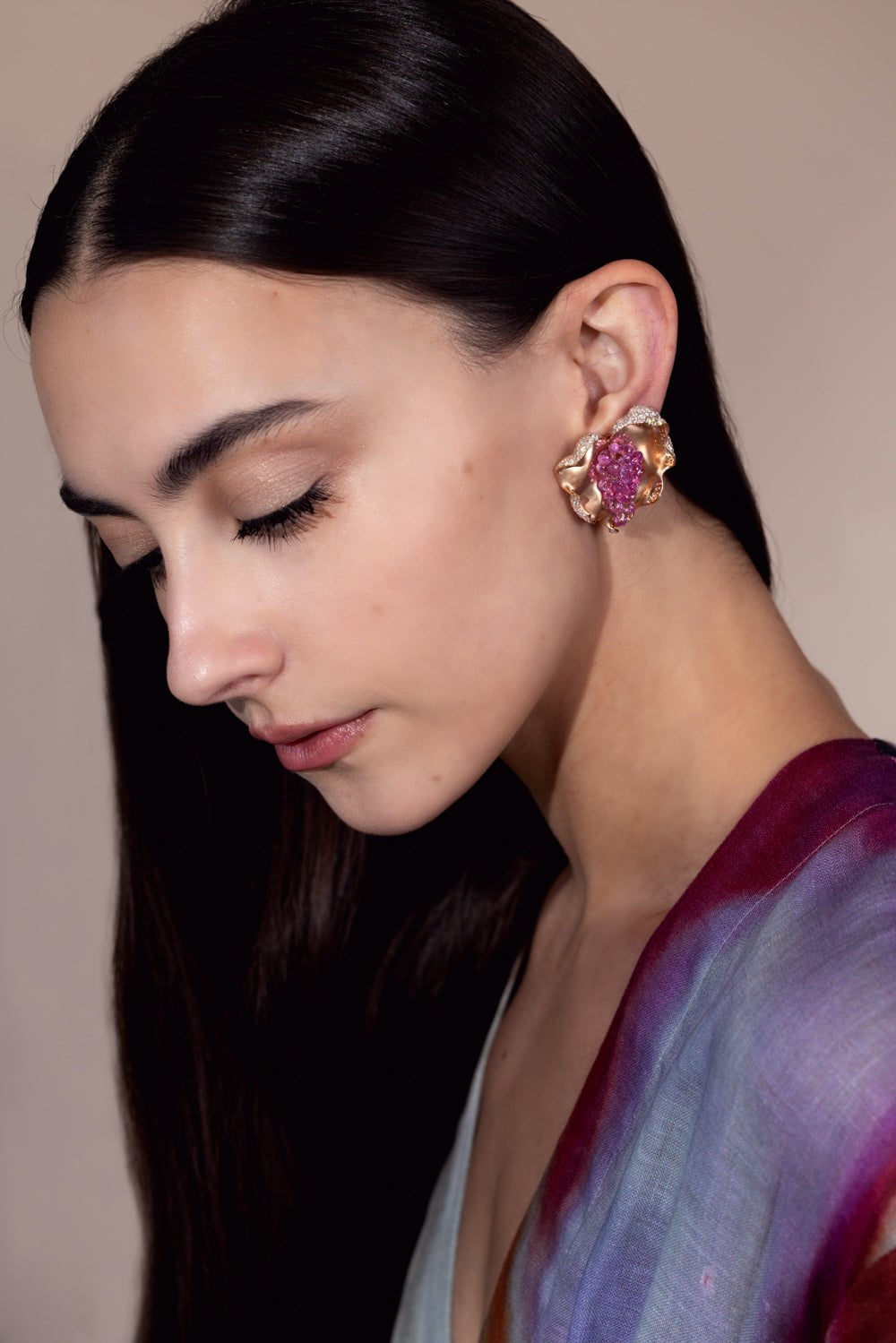 PIRANESI-Pink Sapphire Earrings-ROSE GOLD