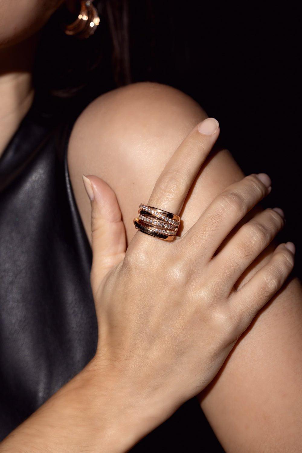 PIRANESI-Round Diamond Earrings-ROSE GOLD