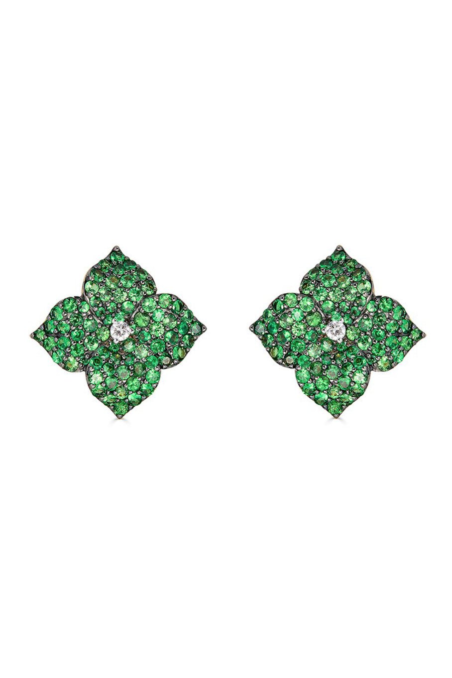 PIRANESI-Tsavorite Flower Earrings-ROSE GOLD