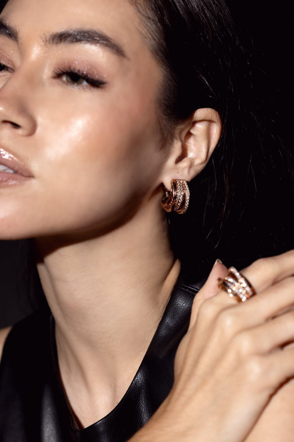 PIRANESI-Round Diamond Earrings-ROSE GOLD