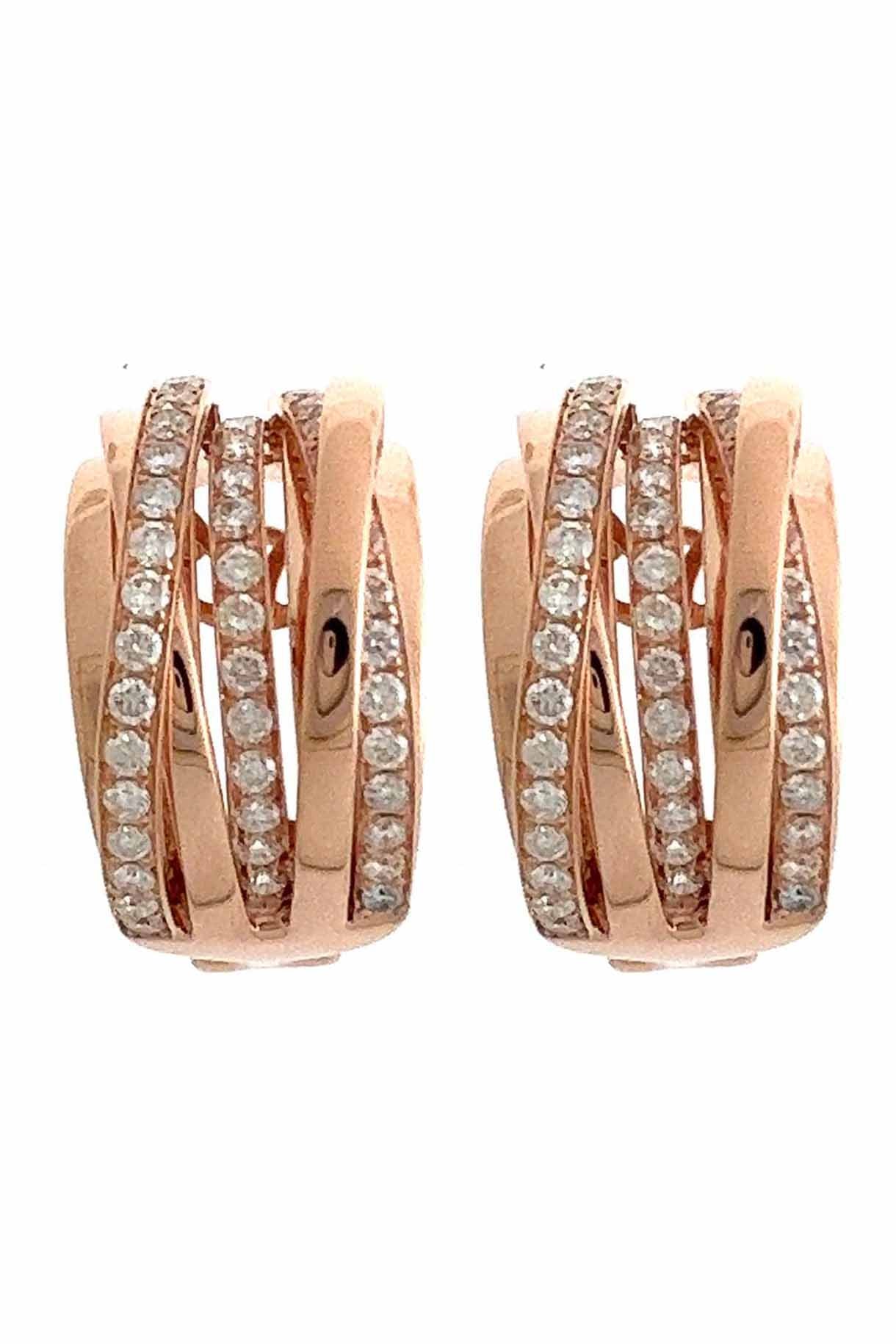 PIRANESI-Round Diamond Earrings-ROSE GOLD