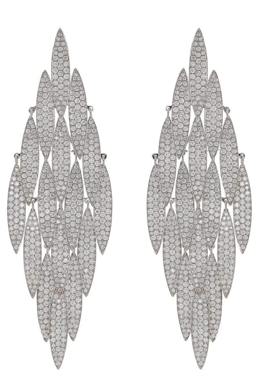 PIRANESI-Diamond Chandelier Earrings-WHITE GOLD