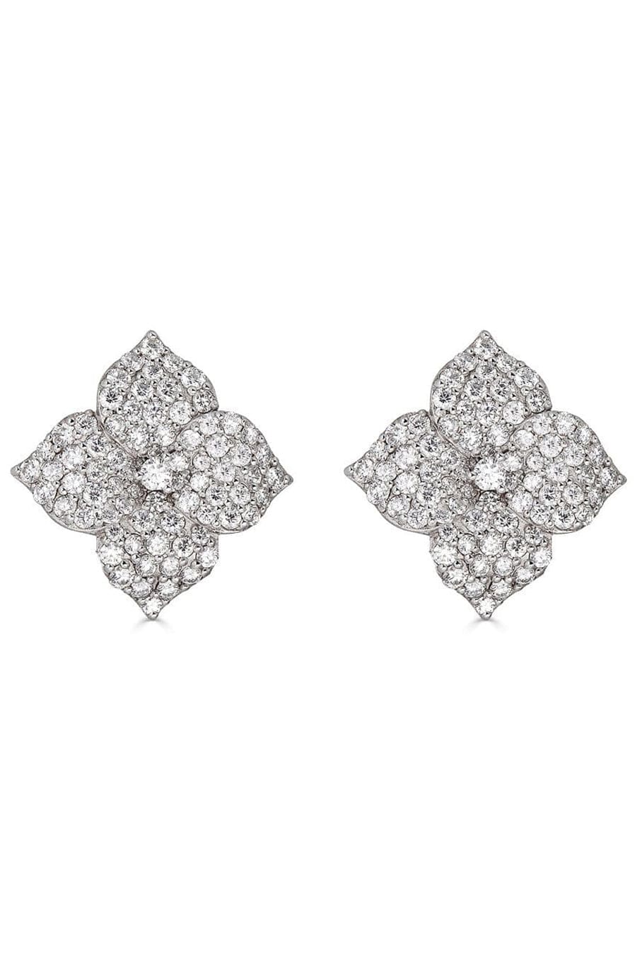 PIRANESI-Diamond Small Mosaique Flower Earrings-WHITEGOL
