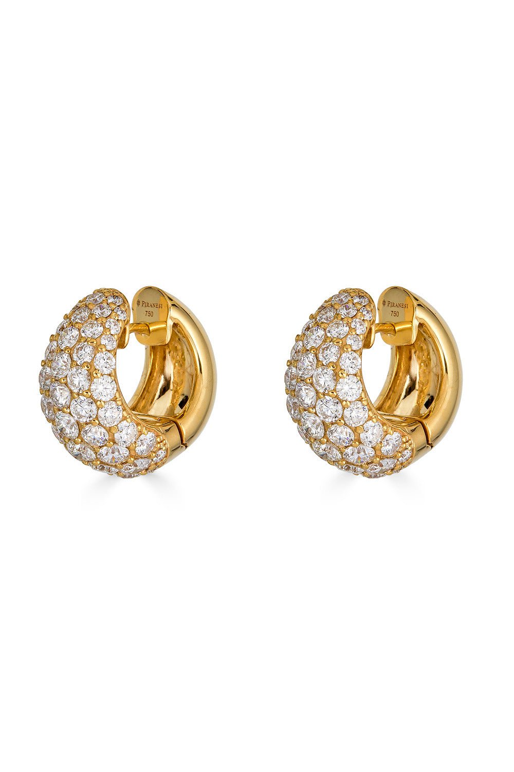 PIRANESI-Dome Huggie Earrings-YELLOW GOLD