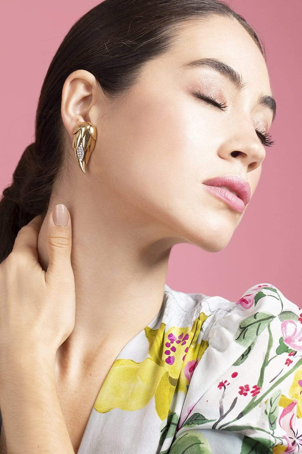 PIRANESI-Gold and Diamond Flame Earrings-YELLOW GOLD