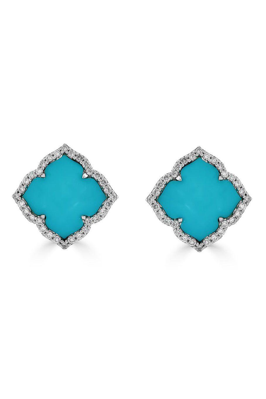 PIRANESI-Small Turquoise Diamond Earrings-YELLOW GOLD