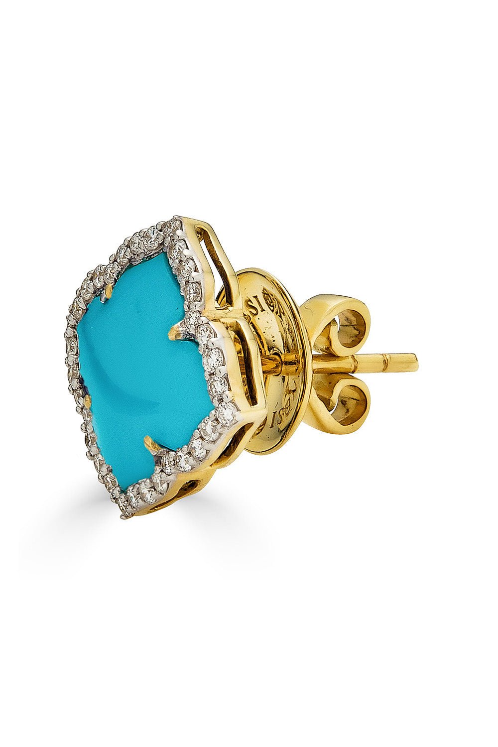 PIRANESI-Turquoise Capri Pacha Earrings-YELLOW GOLD